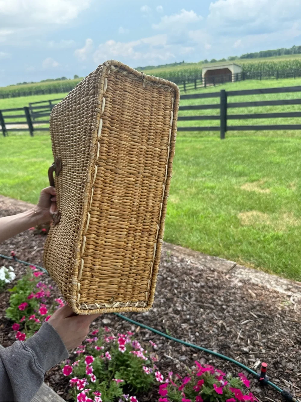 Vintage handwoven straw